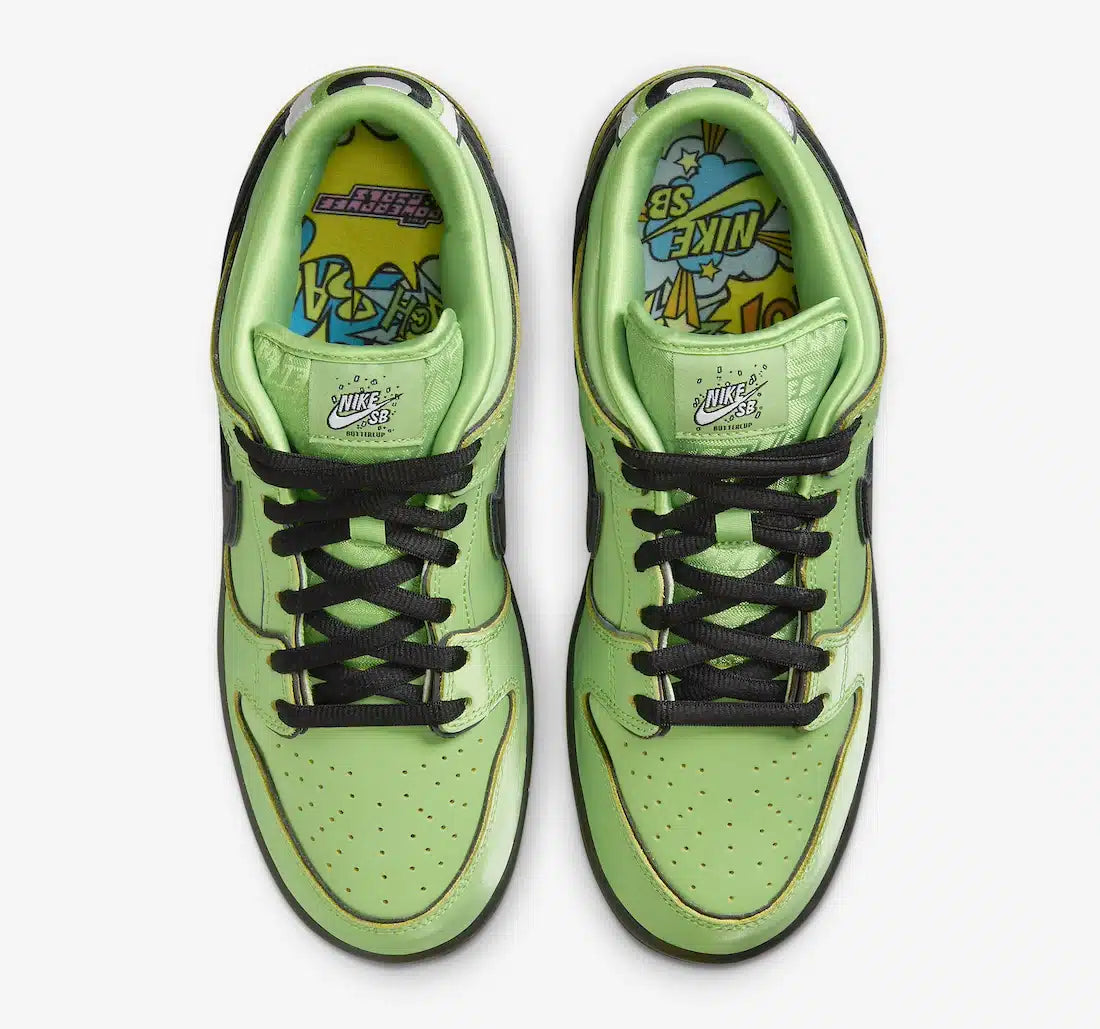 The Powerpuff Girls x Nike SB Dunk Low Buttercup dream sneakers